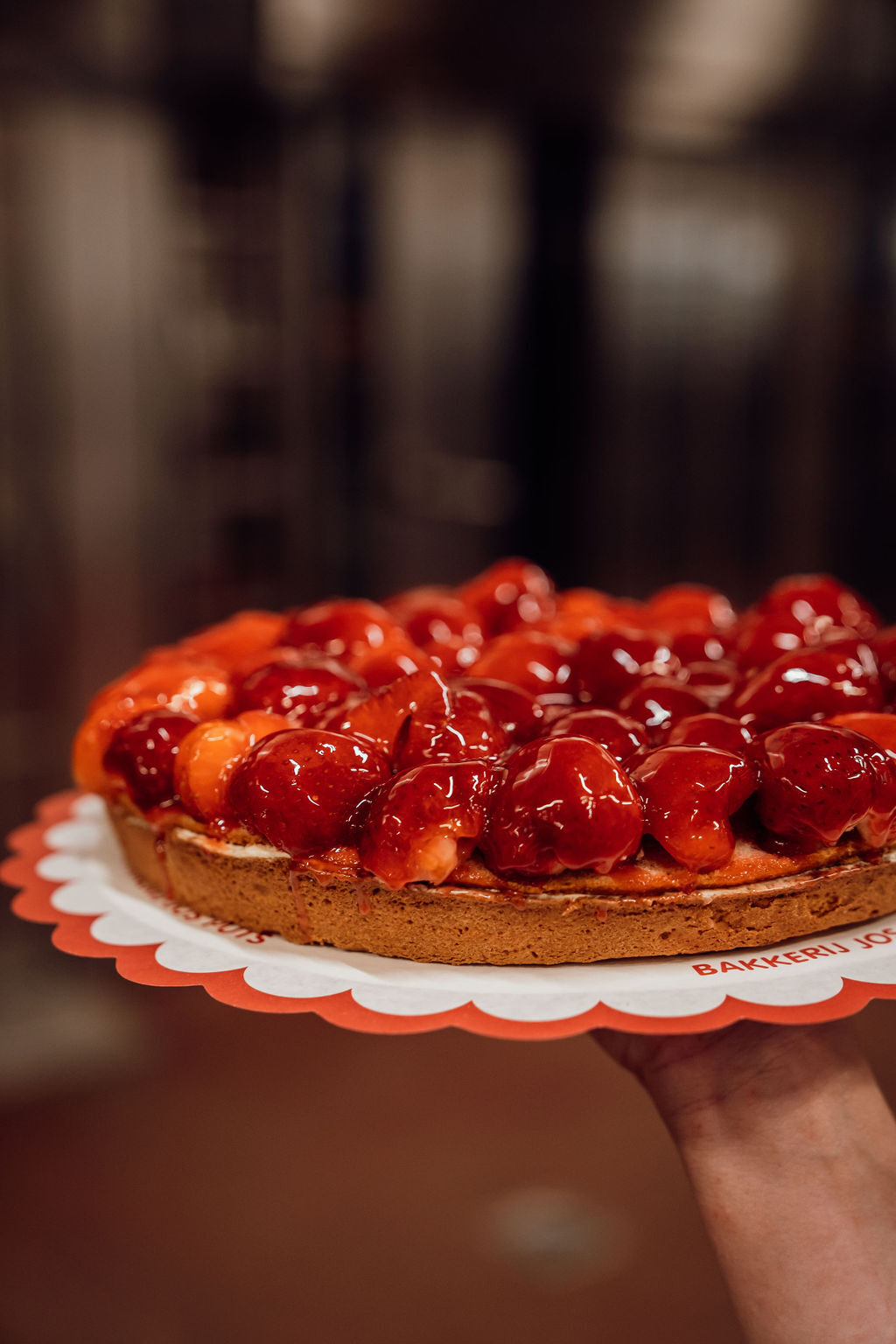 Aardbeienvlaai met gratis slagroom