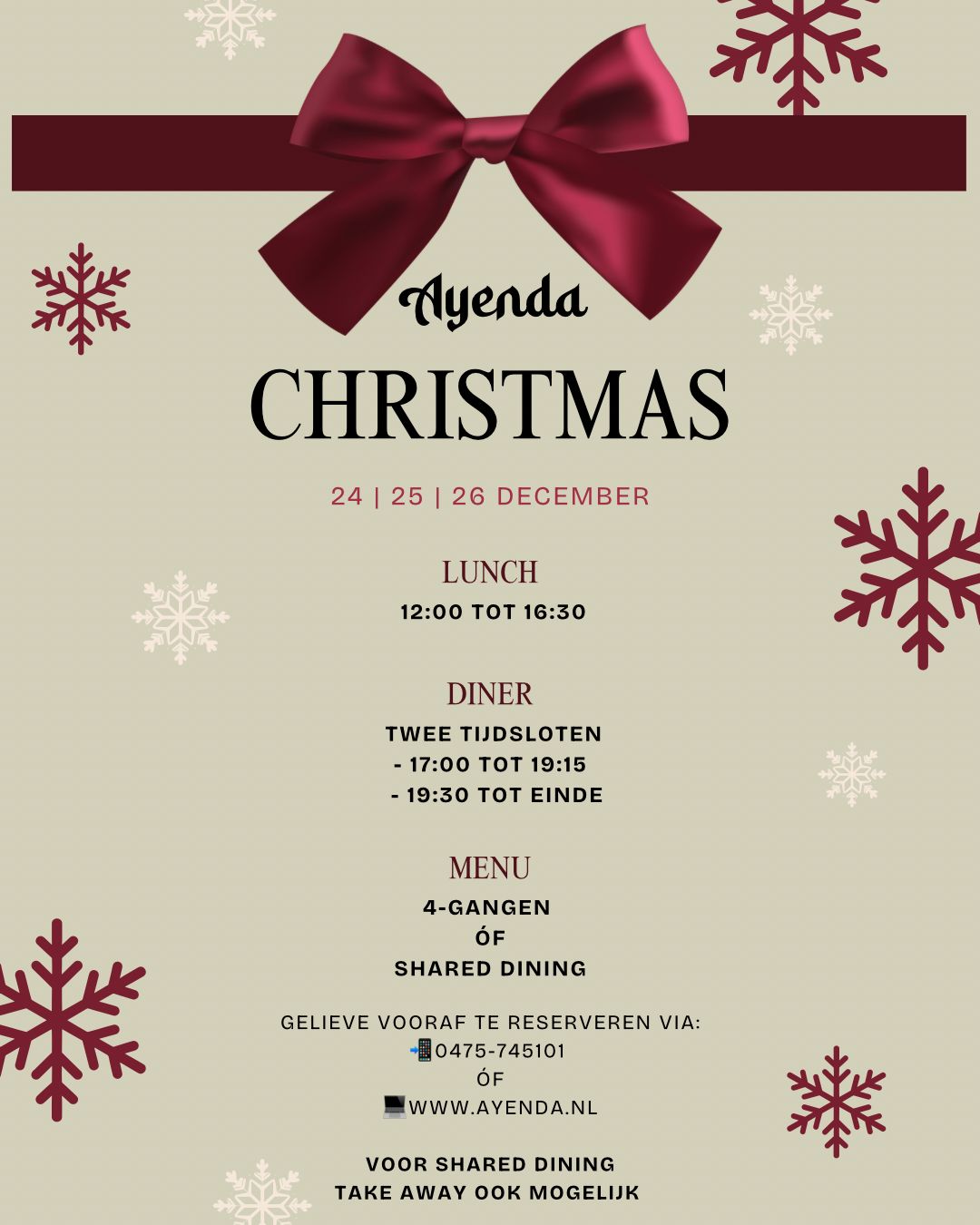 Vier kerst bij ayenda!