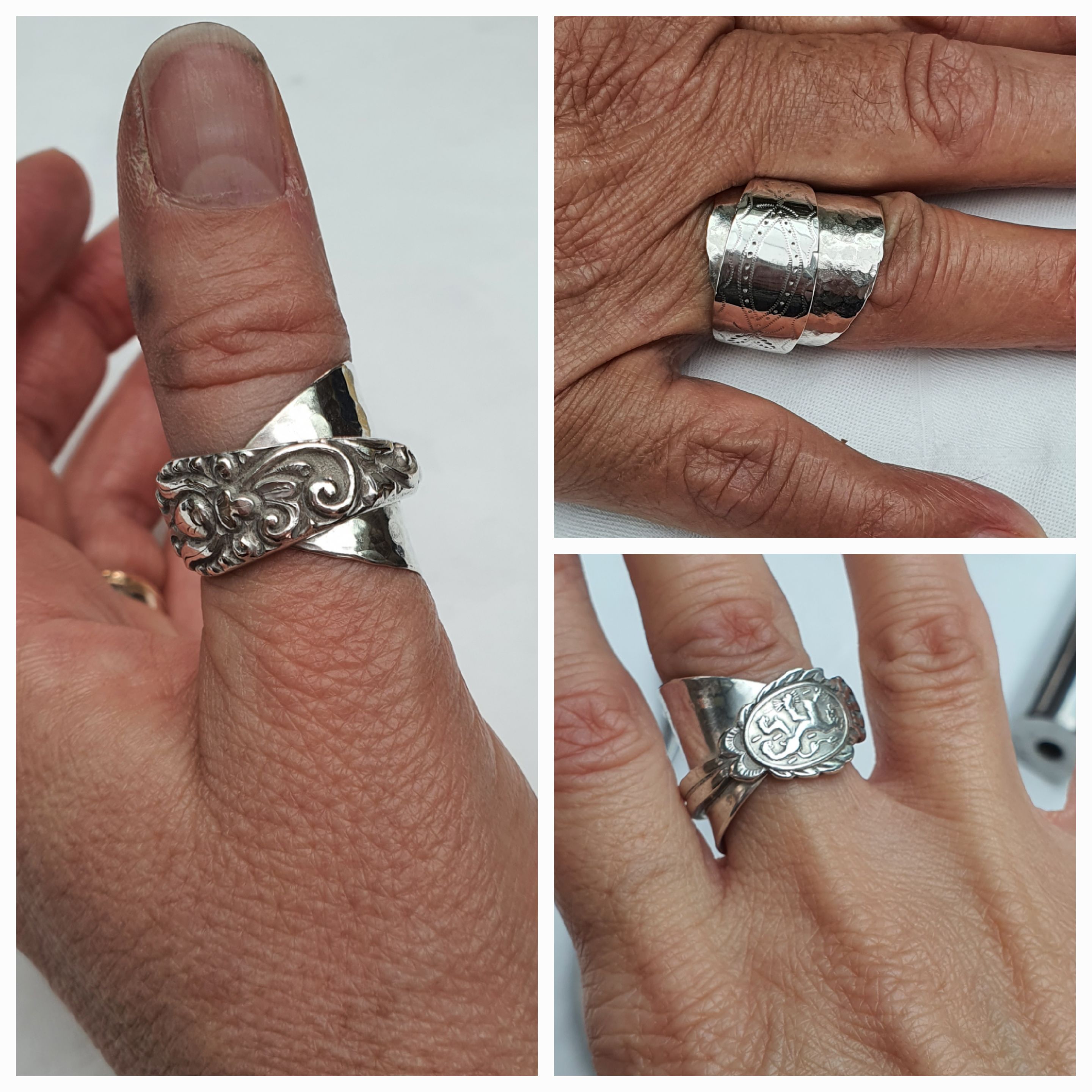 Ring maken van antiek zilveren lepeltje